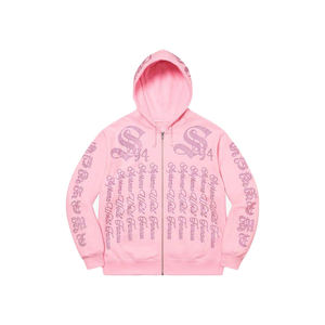 Sudaderas con capucha de algodón con logotipo personalizado y diamantes de imitación al por mayor - Product Image 1