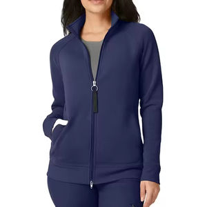 Blouse d'infirmière de haute qualité, tissu léger, doux et extensible, fermeture éclair intégrale, poche utilitaire pratique pour le travail - Product Image 1