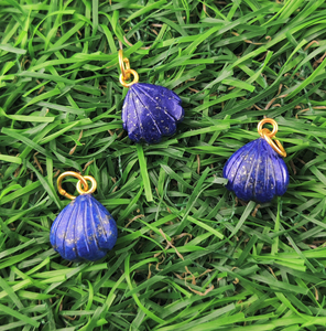 Pendentif en coquillage sculpté en pierre précieuse naturelle, argent sterling 925 plaqué or, pendentif pour la fabrication de bijoux - Product Image 6