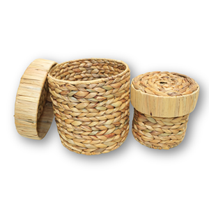 Juego de 2 Cestas de Jacinto de Agua Ecológicas Más Vendidas de Fábrica en Vietnam, Tejidas a Mano, Color Personalizado, Modernas, Plegables, Magnéticas - Product Image 3