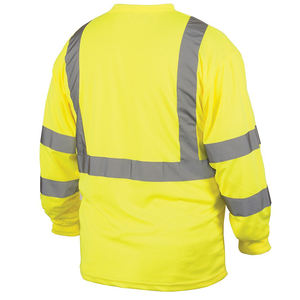 Camiseta de Manga Larga de Alta Visibilidad para Construcción, Ropa de Trabajo de Alta Visibilidad, Camiseta Polo de Seguridad Reflectante con Cintas Reflectantes - Product Image 2