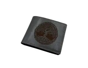 Tree of life Celtic Leather Wallet Viking ancient pattern Handmade Wallet for men's At Wholesale Manufacturer