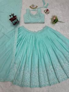 Colección de boutique Premium étnica india Lehenga y Choli semicosidos con Dupatta de contraste de proveedor mayorista - Product Image 6