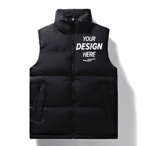 Chalecos acolchados de dos tonos para hombre más vendidos, chaquetas acolchadas sin mangas de invierno con logotipo impreso personalizado de poliéster 100% grueso a prueba de viento - Product Image 3