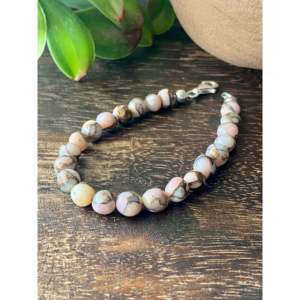 Southwest Handmade Pink Coral Mohave <b>Sterling</b> <b>Silver</b> <b>Beaded</b> Bohemian <b>Bracelet</b> - Product Image 4