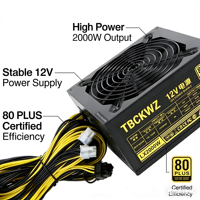 TBCKWZ2000W 액티브 AC ATX 파워 서플라이 110V-240V 롱 케이블 4U 랙마운트 6+2핀 6핀 인터페이스 8 그래픽 카드 서버 재고 있음