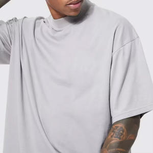 Venta al por mayor de algodón orgánico 100% logotipo personalizado camiseta caída hombro de gran tamaño camiseta en blanco lavado ácido camiseta hombres para hombres - Product Image 5
