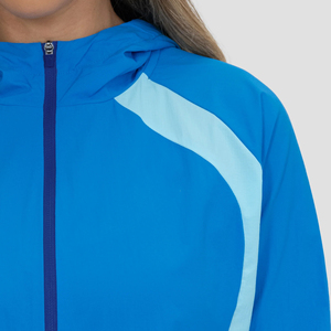 Venta al por mayor de alta calidad cortavientos holgado poliéster ropa deportiva Panel de nailon cremallera tiras chándal conjunto de las mujeres - Product Image 5