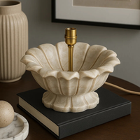 Base de lampe en marbre LED écologique sculptée artisanalement en pierre naturelle robuste décor de luxe moderne industriel table d'héritage/chevet