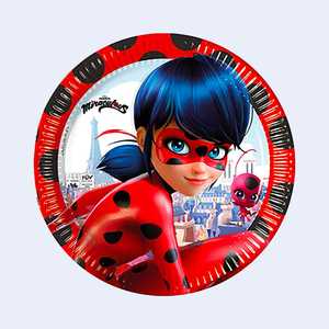 Piatti Usa e Getta a Forma di Coccinella 19,5 Cm 6 Pezzi per Feste - Product Image 1