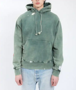 Fabricante de ropa de calle Hombres Lavado ácido Sudadera con capucha Venta al por mayor Drop Shoulder High Street Wear Camiseta transpirable OEM - Product Image 5