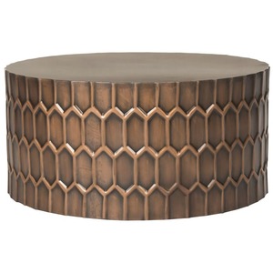 Mesa de Centro de Metal Martillado Grande y Elegante, Mesa de Centro de Metal Moderna y Ecológica, Muebles de Sala de Estar, Diseño Artesanal - Product Image 1