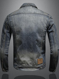 Veste en jean pour homme de bonne qualité, effet délavé soleil, tendance, décontractée, streetwear, confortable, élégante, veste d'hiver pour l'extérieur, haute qualité - Product Image 3