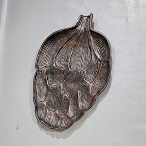 Ensemble de plateaux en bois rectangulaires faits à la main avec motif géométrique noir blanc or Salle à manger de luxe et décoration pour la maison Dernières conceptions - Product Image 4