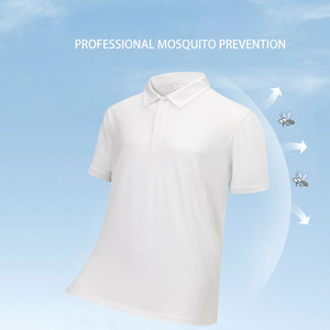 T-shirt de sport anti-moustiques pour homme, séchage rapide, 100 % polyester respirant, brodé, doux, pour le golf, tricoté uni - Product Image 2