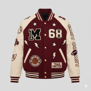 University Varsity Jacket Custom Logo Team Name College Style Letterman Baseball Bomber Coat for Summer/<b>Light</b> Wear - Product Image 4