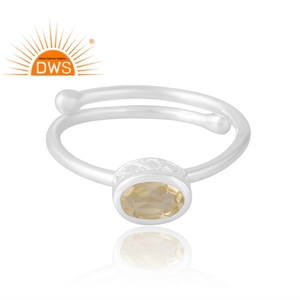 แหวนพลอยบุษราคัมเลมอนธรรมชาติทำจากเงินสเตอร์ลิง925เครื่องประดับตามต้องการของขวัญสำหรับผู้หญิงสำหรับเธอ - Product Image 3