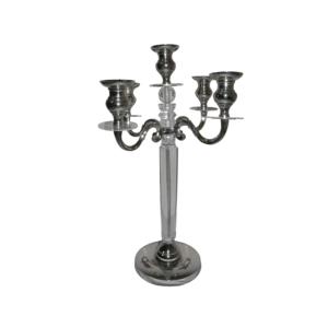 Portavelas de diseño magnífico con acabado antiguo multicolor y 5 brazos para decoración de bodas y fiestas de compromiso. - Product Image 1