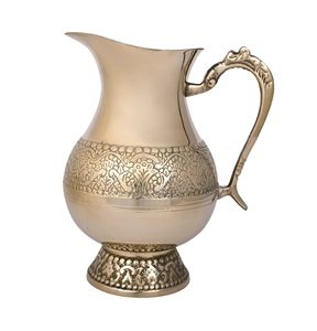 Best Selling Metal Brass <b>Jug</b> Pitcher With Attached Design at Wholesale Price Handmade High Quality Brass . - Product Image 4