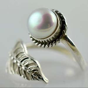 925 Sterling Silver Handmade <b>Dainty</b> <b>Ring</b> Freshwater Pearl June Birthstone Jewelry Perfect Boho Gift for Her Birthday Anniversary - Product Image 2