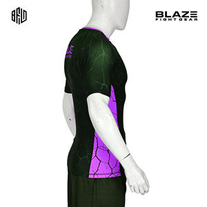 Venta al por mayor MMA BJJ Rashguard para ropa de gimnasio y natación protector de erupción de compresión jiu jitsu impreso completo para hombres - Product Image 5