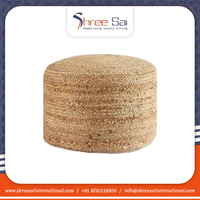 Poufs souples en jute tissés à la main de forme ronde de meilleure qualité, prêts à exporter, en vrac