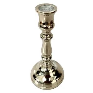 <b>Silver</b> Taper Candle Holder for Home Decor - Product Image 1