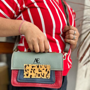 Sac à bandoulière en cuir de fourrure imprimé animal recyclé de style occidental Sac à main en cuir de haute qualité Sac à bandoulière latéral coloré pour femmes - Product Image 3