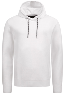 Sweat-shirt à capuche color block pour homme, décontracté, tricoté, manches longues, coupe classique, noir et beige, design bicolore - Product Image 5
