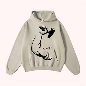 Hoodie Comfortable Polyester/Cotton Blend Breathable Stylish Winter Basic ODM Digital Printed Men's Loose Fit - Product Image 6