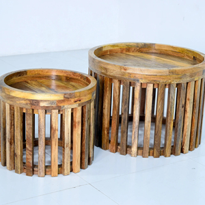 ชุดโต๊ะกาแฟทำจากไม้มะม่วงแข็งแรงทนทานสำหรับบ้านโรงแรมและร้านอาหารเฟอร์นิเจอร์ห้องรับแขก - Product Image 1