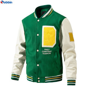 Veste universitaire de haute qualité à la mode pour hommes et femmes, design personnalisé de baseball, broderie en cuir, taille plus - Product Image 5