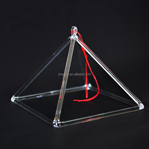 Buatan tangan kustom kristal penyetelan garpu transparan piramida Yoga kuarsa kaca - Product Image 3