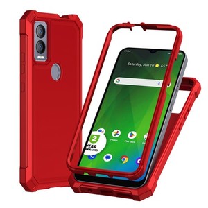 Cricket Icon 5/At&T Motivate 4 Étui en TPU épais peint avec cadre en PC rouge - Product Image 1