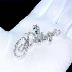 จี้เพชรโมอิสซาไนต์ระยิบระยับ สไตล์ฮิปฮอปสุดหรู ชุบทองคำขาว โรเดียม เงินแท้ 925  สามารถปรับแต่งได้ - Product Image 3