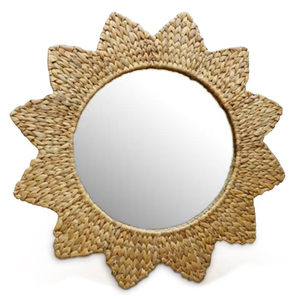 Miroir rond de petite taille en jacinthe d'eau de haute qualité, miroir de salle de bain, décoration, emballage personnalisé, meubles de chambre à coucher - Product Image 2