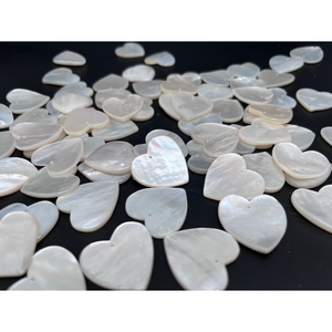 Lung linh trắng mẹ của ngọc trai tim quyến rũ 25mm & 35mm Vỏ mặt dây chuyền với óng ánh kết thúc cho hàng thủ công độc đáo - Product Image 5