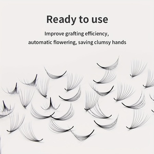 Extensions de cils pré-faites personnalisées faites à la main, éventails lâches, fibres PBT coréennes ultra foncées, éventails lâches, extensions de cils pré-faites - Product Image 4