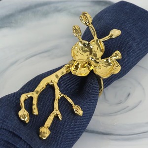 Porte-serviettes fleur en or de luxe pour décor de table élégant événements de mariage fêtes hôtel salle à manger accent floral de qualité supérieure - Product Image 3