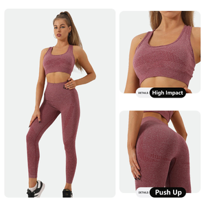 Ropa deportiva atlética personalizada de fábrica, ropa deportiva, ropa de entrenamiento sin costuras, ropa deportiva para mujer, traje, ropa de gimnasio, conjunto de Fitness, conjuntos de Yoga - Product Image 3