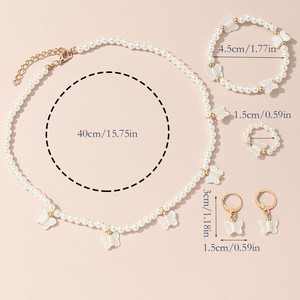 Ensemble de bijoux papillon en perles, collier, bracelet et boucles d'oreilles pour filles, ensemble de bijoux prince, cadeaux pour enfants - Product Image 6