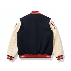 Veste d'hiver unisexe matelassée à col montant, style rétro, color block, streetwear décontracté, mode urbaine, cuir - Product Image 2