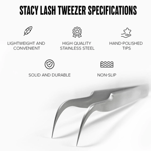 For STL-8 Curved S-Shaped Stainless Steel Eyelash Extension Tweezers Precision Tip Non-Glare Anti-Static Non-Corrosive - Product Image 2