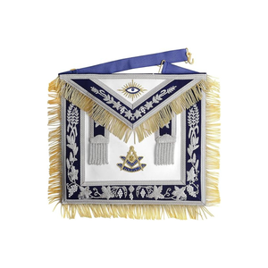 Premium Masonic Past Master Blue Lodge Wreath Delantal masónico de cuero de piel de cordero - Product Image 1