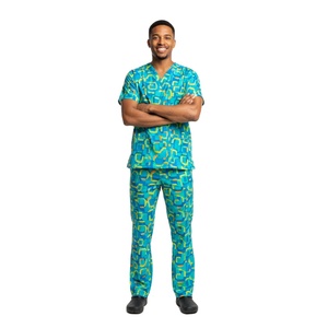 Mens UltraComfort Scrub Set Customization Durable Stretch V Neck Top and Pants Medical Clinic Hospital Uniform Bulk Wholesale - Product Image 5