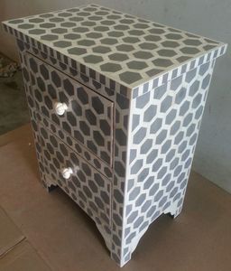 Incrustaciones de hueso artesanía contemporánea tradición personalizada y Floral Mesita de noche Gabinete Incrustaciones de hueso Sala de estar DE LA India - Product Image 6