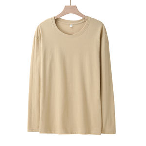 Vente en gros de t-shirts à manches longues pour hommes, t-shirts basiques à col ras du cou et à manches longues pour hommes, fourniture en vrac de t-shirts en coton biologique - Product Image 4