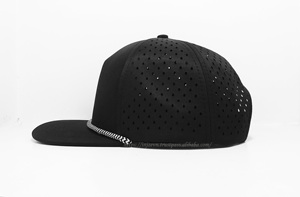 Nuevos sombreros Snapback de perfil alto lisos negros con cuerda de alta calidad transpirable al aire libre perforado espalda gorras deportivas fábrica Vietnam - Product Image 3