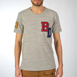 Directo de fábrica 100% algodón camiseta de hombre estilo de calle alta serigrafía bordado apliques parche secado rápido 200 gramos tela - Product Image 1