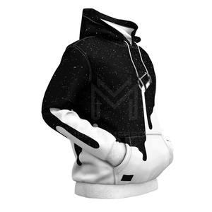 เสื้อกันหนาวมีฮู้ดสำหรับผู้ชายผ้าโพลีเอสเตอร์/ ผ้าฝ้ายย้อมสีล้วนดีไซน์ซับลิเมชันสำหรับฤดูหนาว - Product Image 4